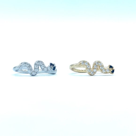 CZ Snake 24 KT Gold Plated Nose Cuff Fake Nose Rings No Piercing Jewelry - Picture 5 of 5